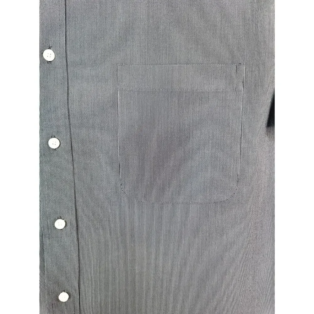 Roundtree & Yorke Gold Label Non-Iron NavyBlue PinStripe Short Sleeve Shirt 3XLT - Picture 5 of 9